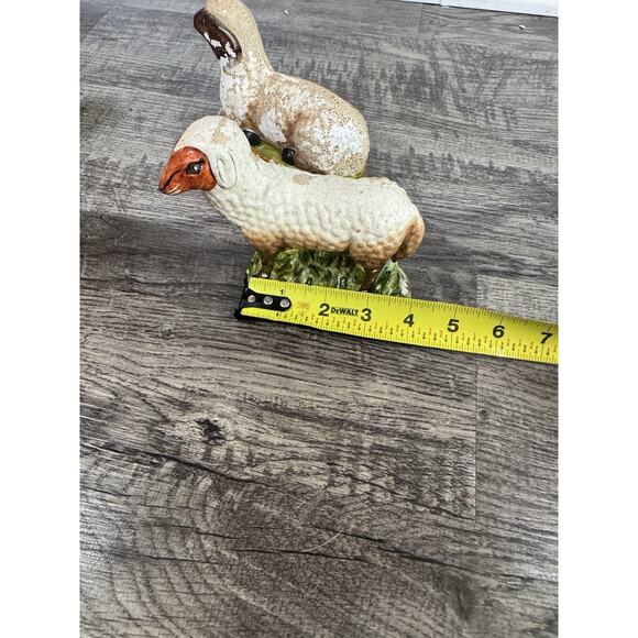 Vaillencourt Folk Art Chalkware Sheep Set #61 #166 #167 1980’s Rustic Primitive - Picture 10 of 16